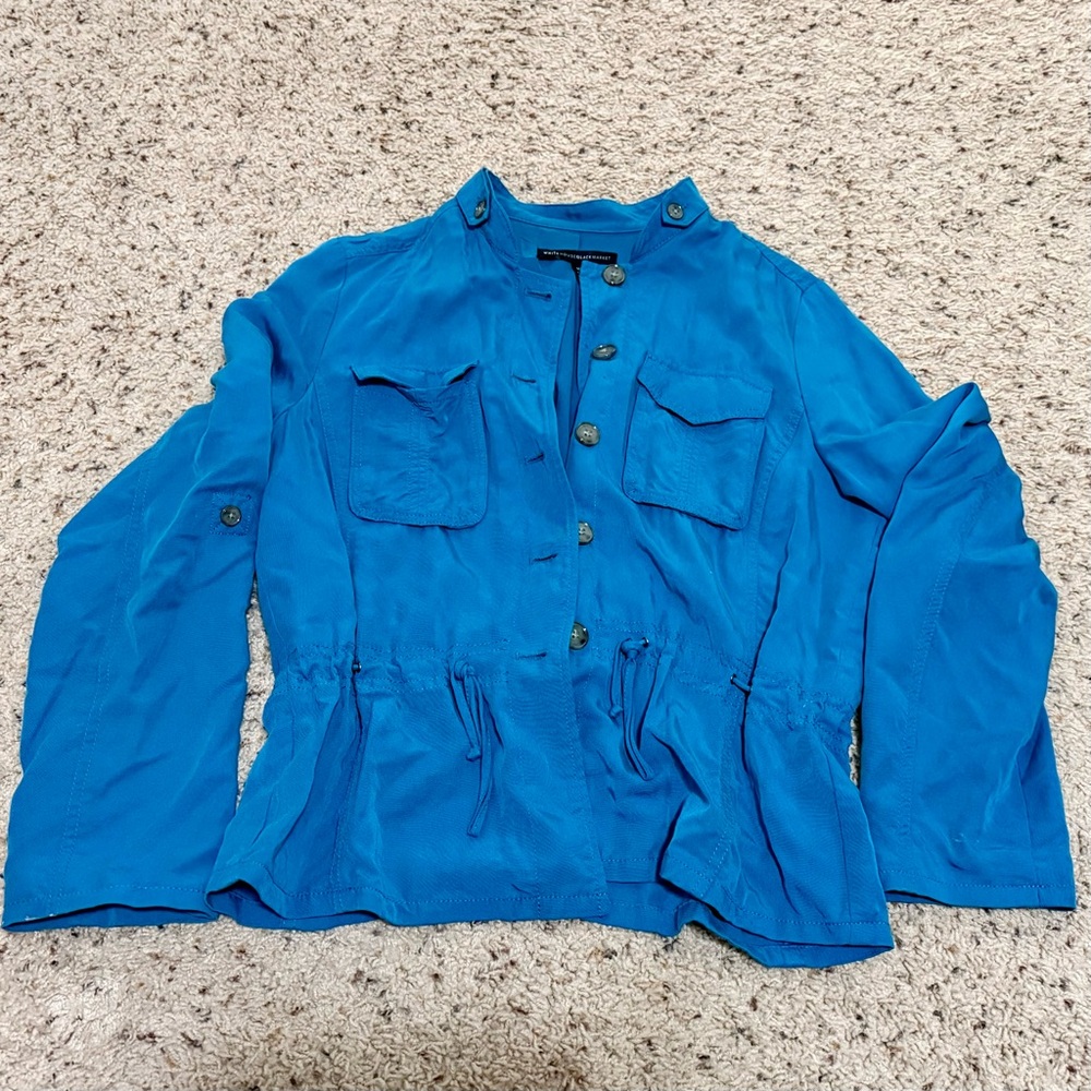 White House Black Market Vibrant Blue Utility Jacket